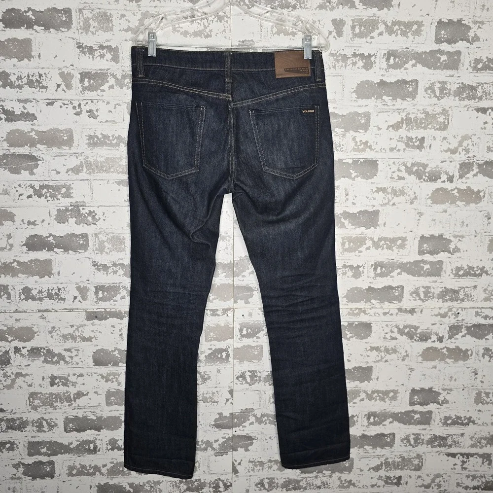 Volcom Jeans Mens 32x32‎ Vorta Slim Straight Leg Low Rise Dark Blue Wash Denim
